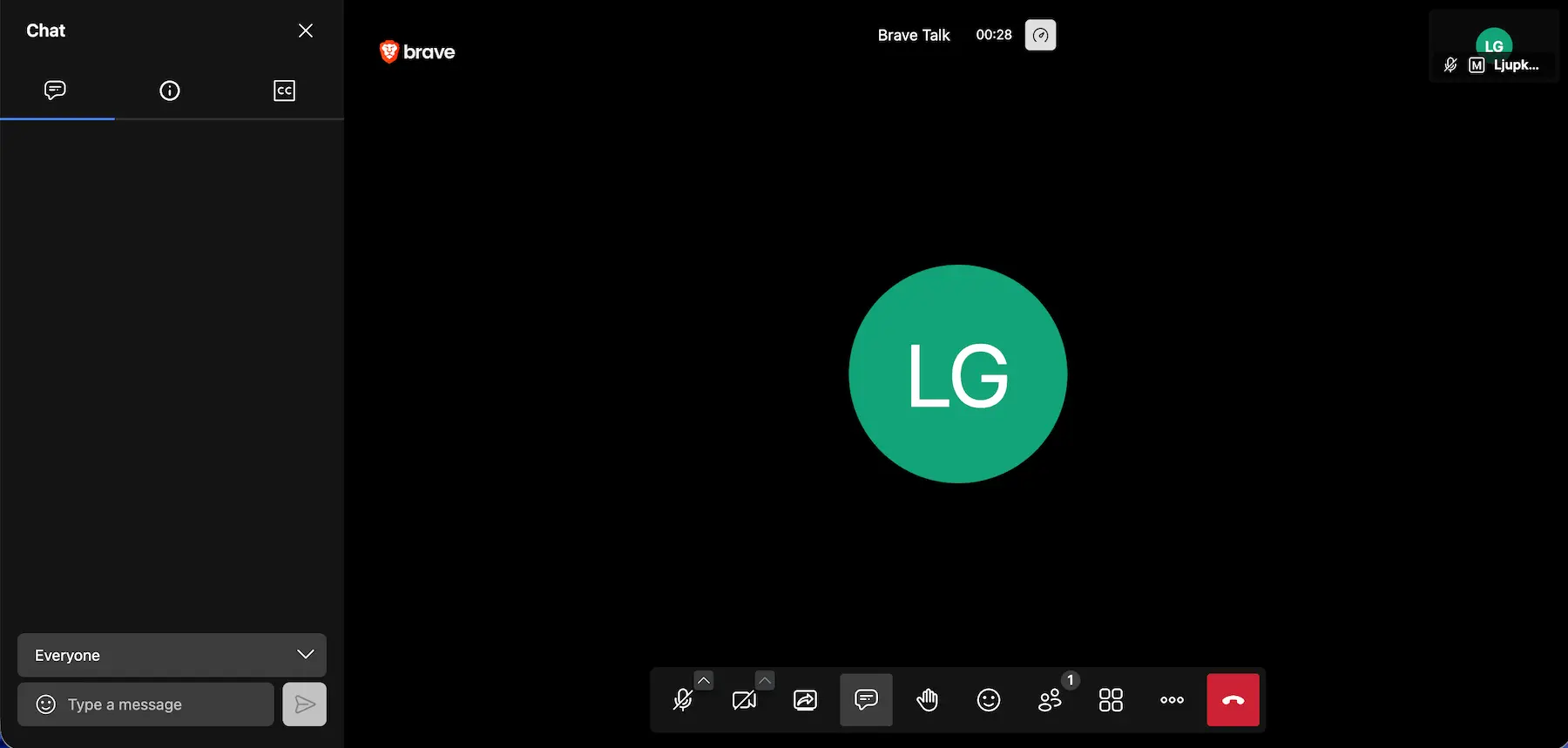 Brave Talk interface