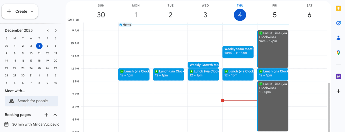 Identify time slots for focus time with Clockwise