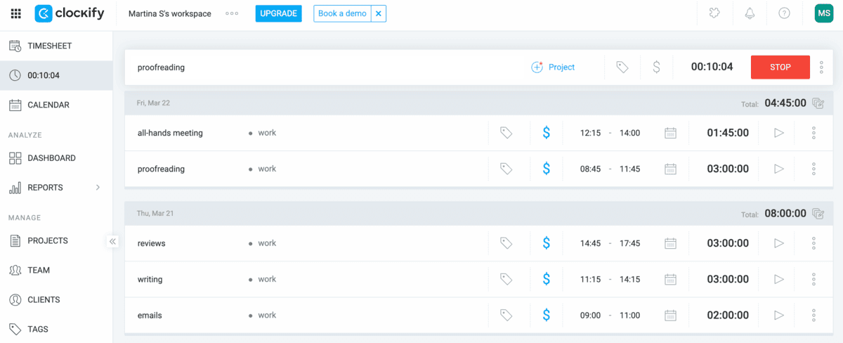 Become more productive with Clockify