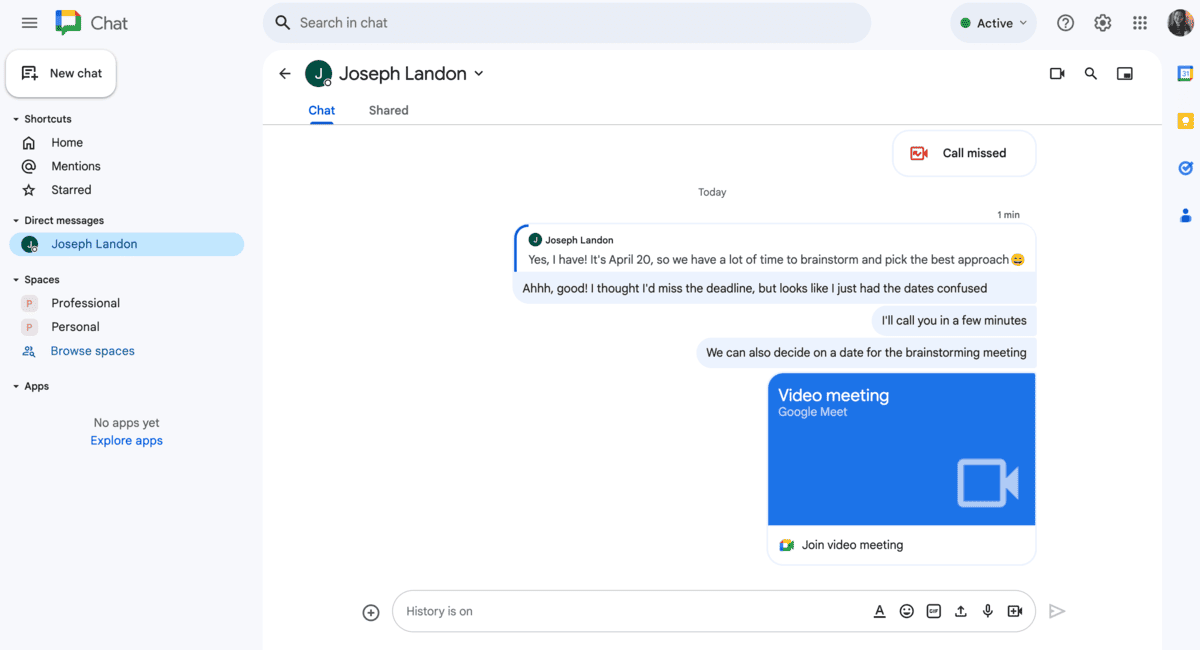 Connect with friends and coworkers in Google Chat