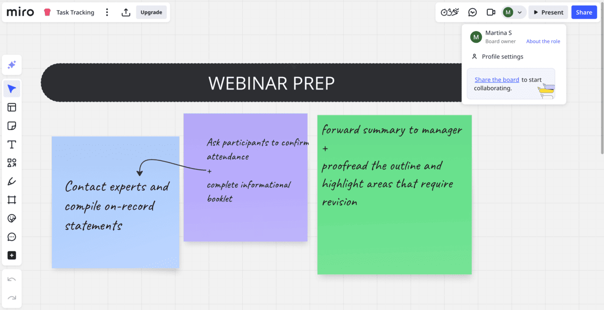 Share your board and collaborate in Miro