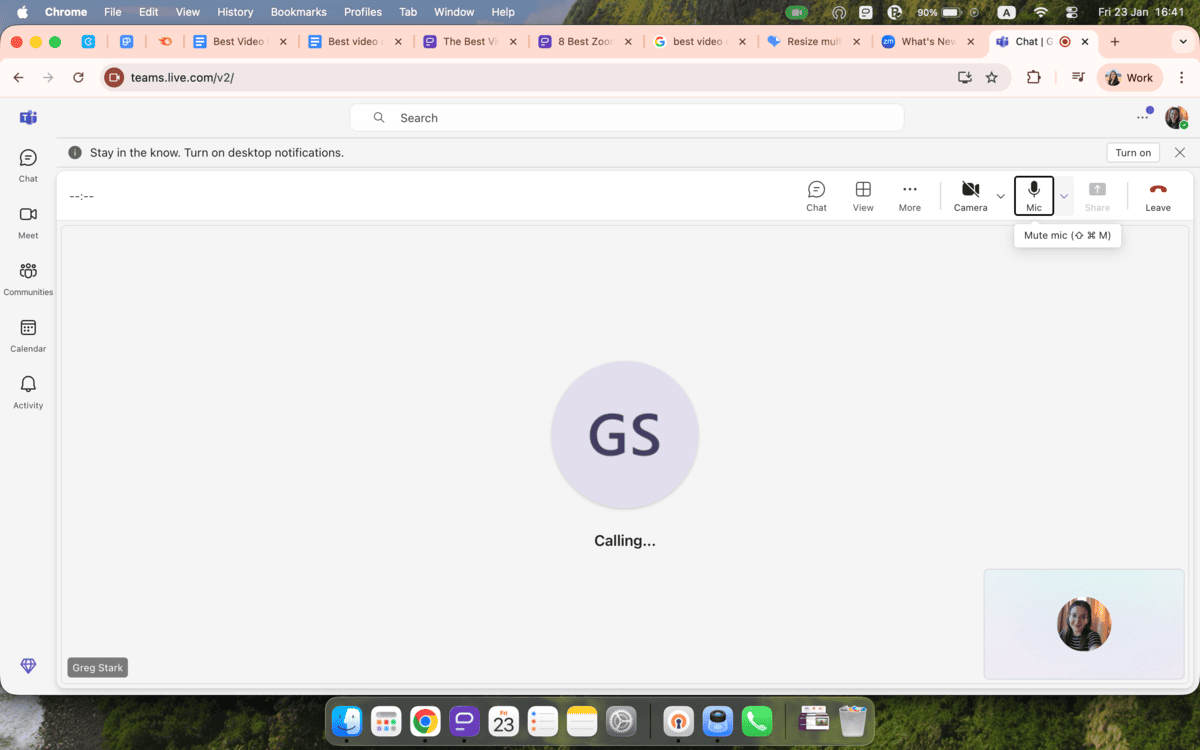 Microsoft Teams video call