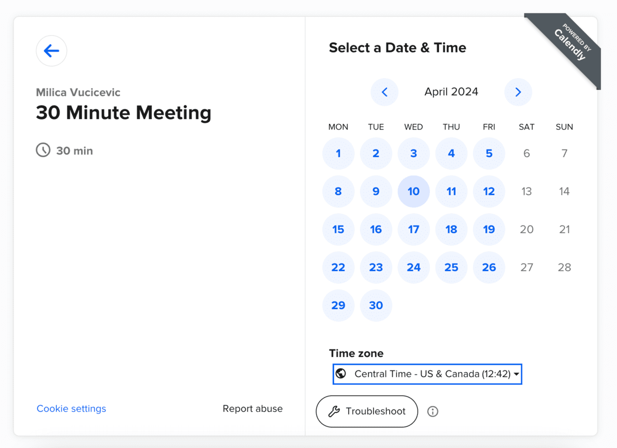 Calendly Meeting Scheduler
