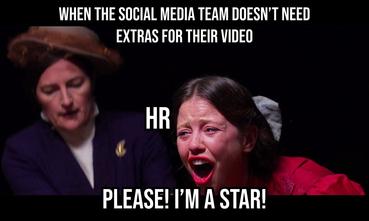 when the social media team doesn't need extras for their video-min