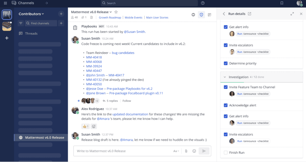 Structure and monitor team processes with playbooks in Mattermost