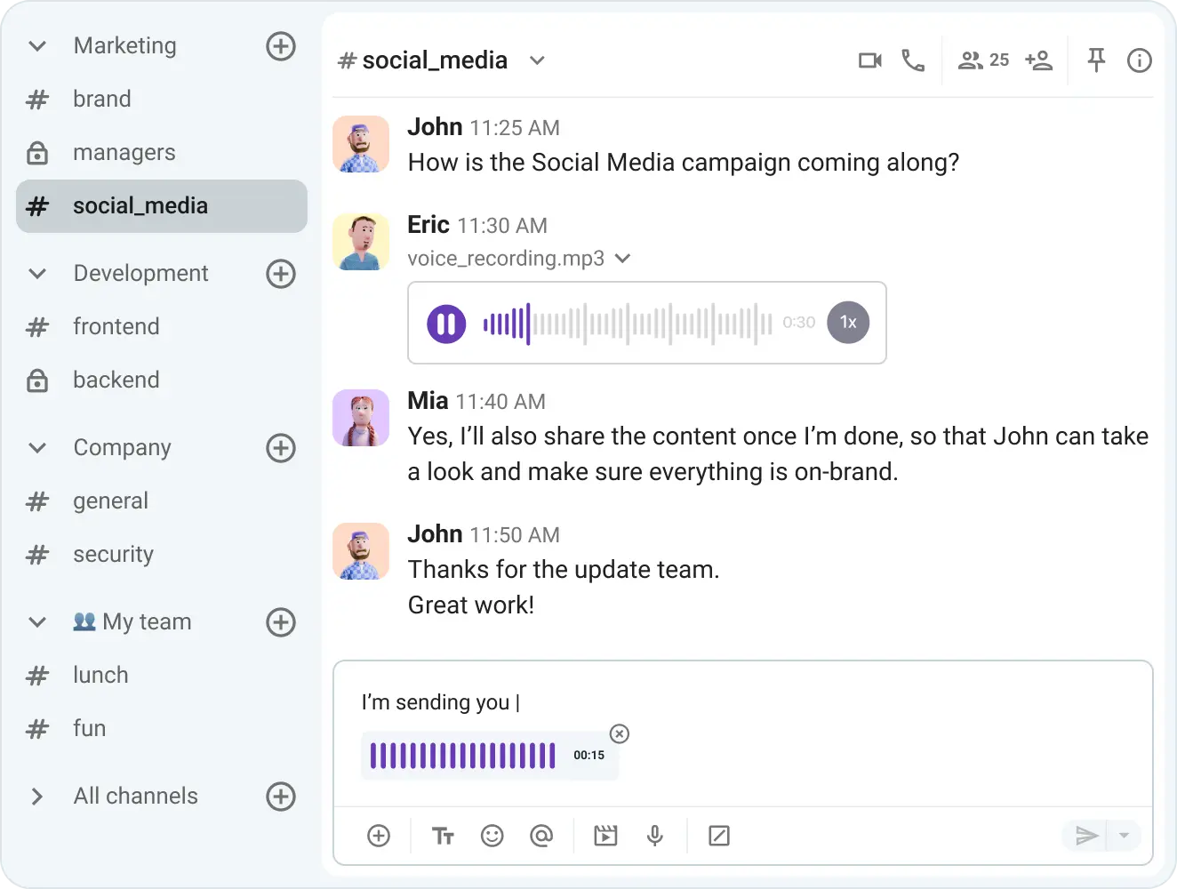Send daily status report messages over Pumble by CAKE.com