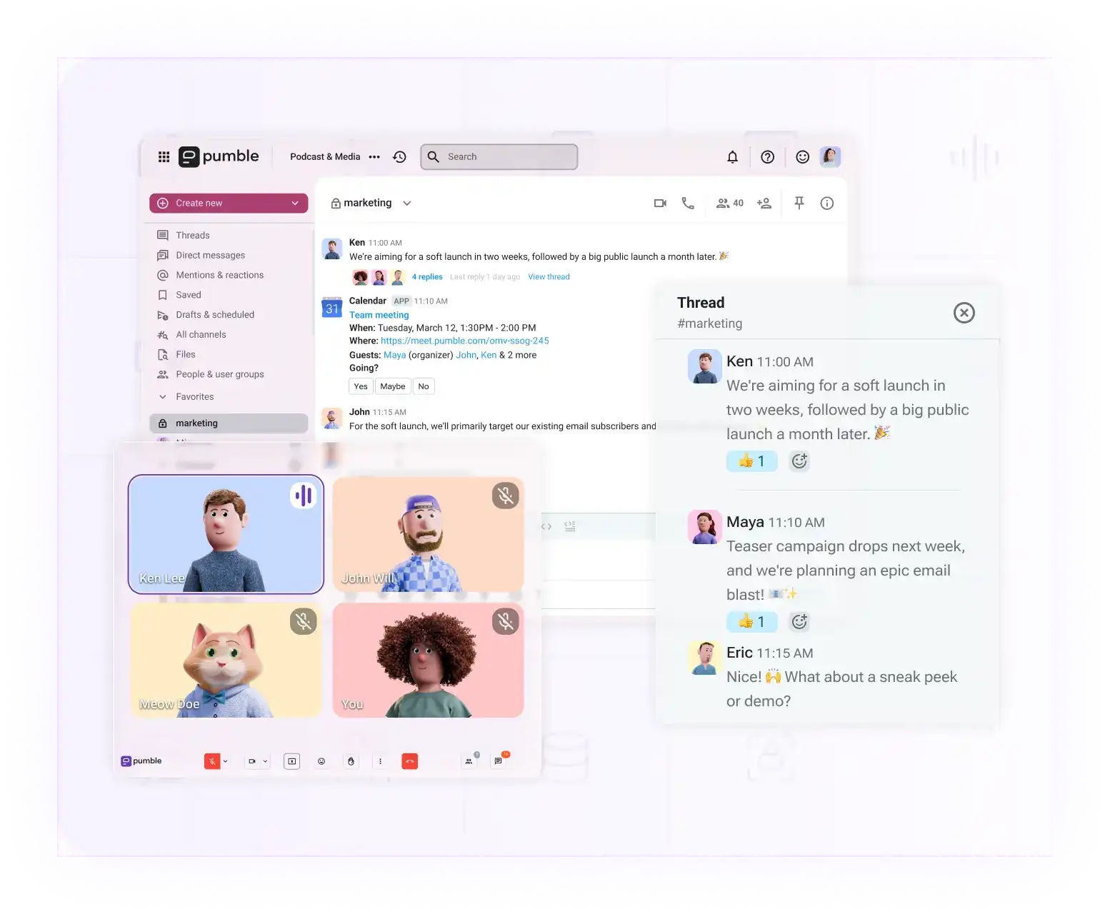 Using calls, messaging, and threads to improve handoffs