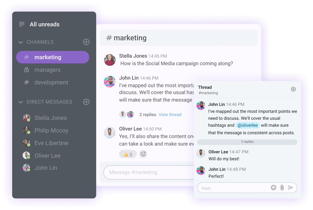 Threaded conversations provide both clarity and transparency