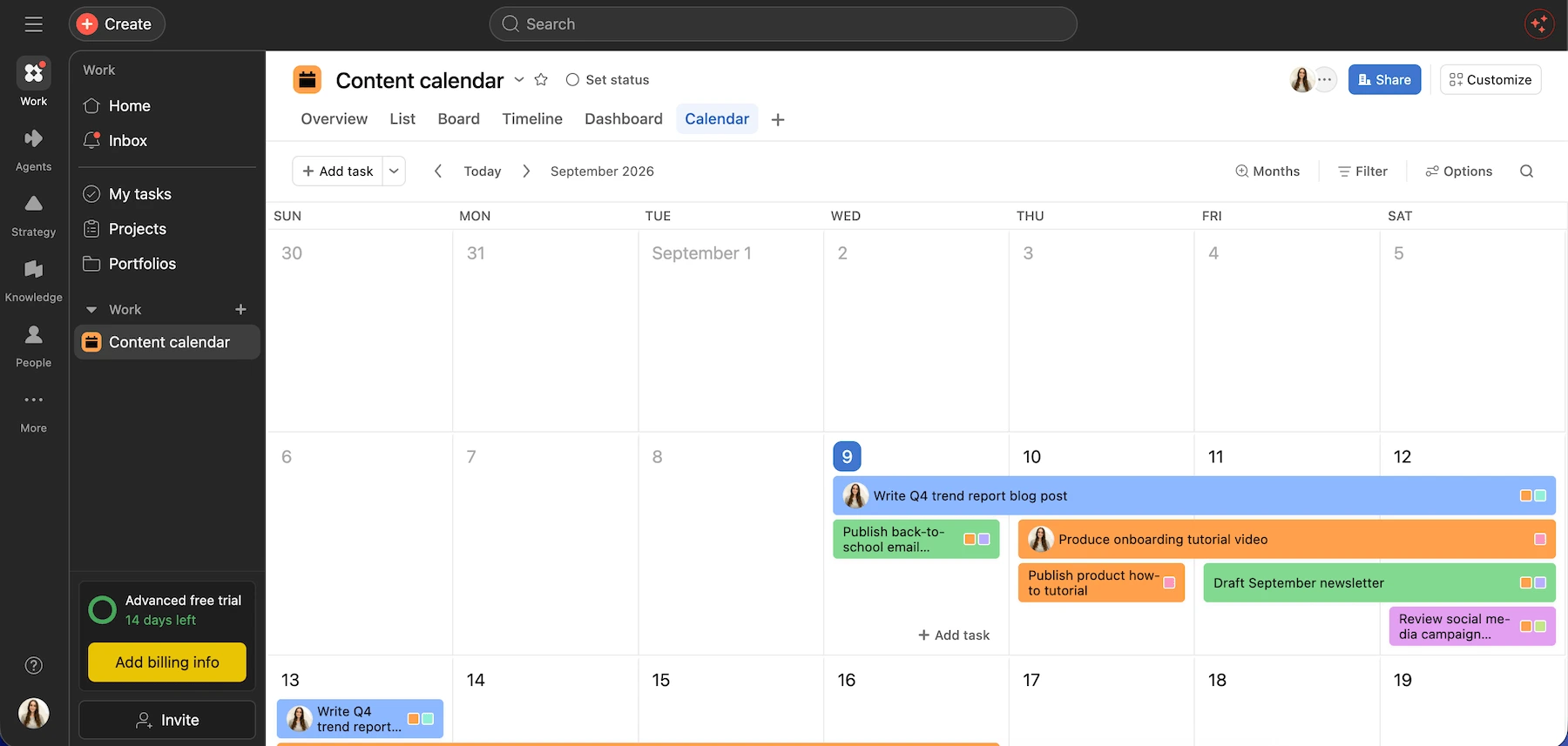 Asana board