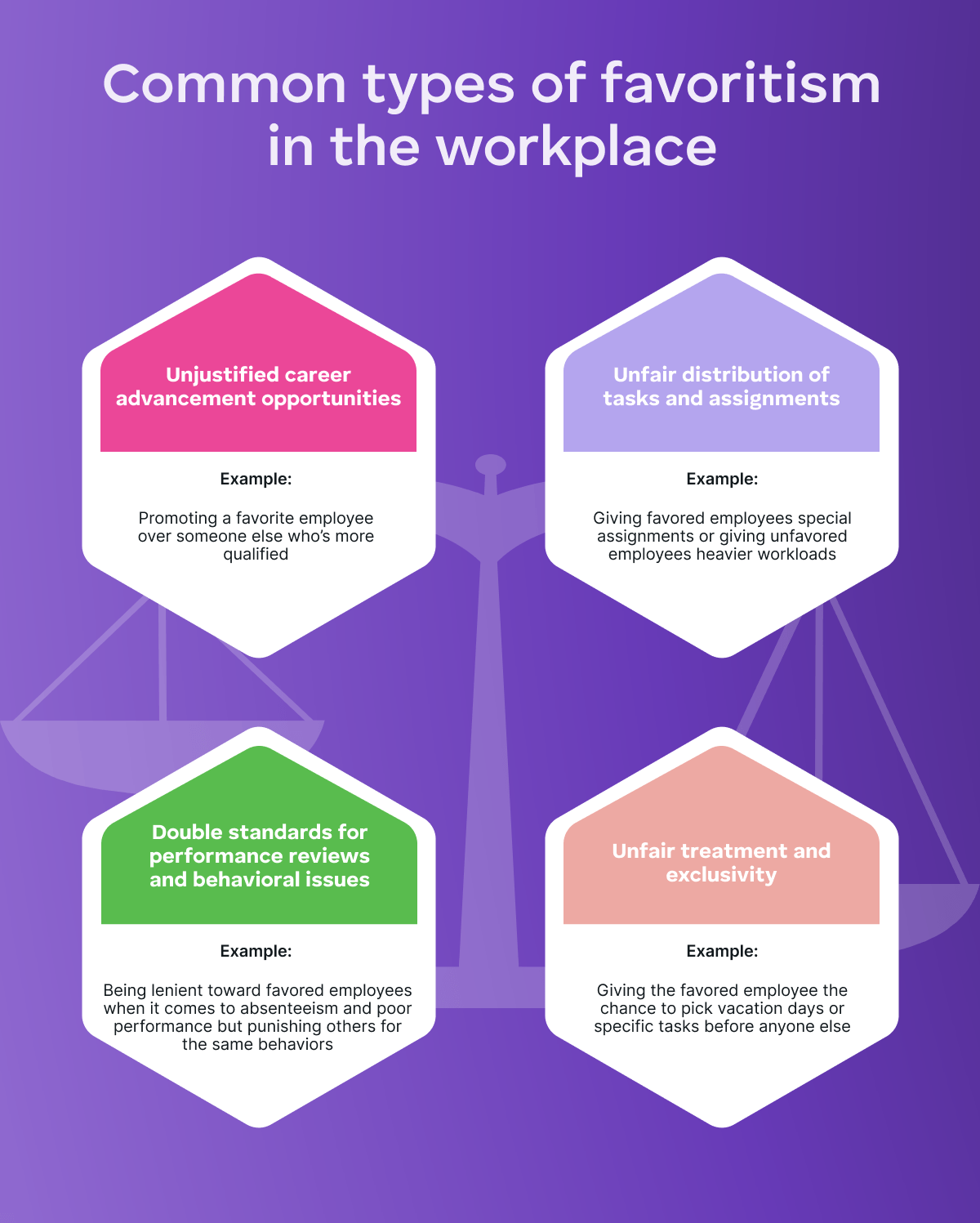 Common types of favoritism in the workplace