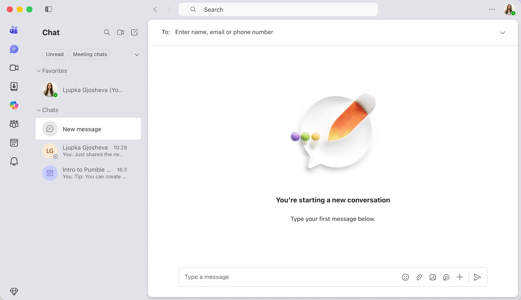 Microsoft Teams interface