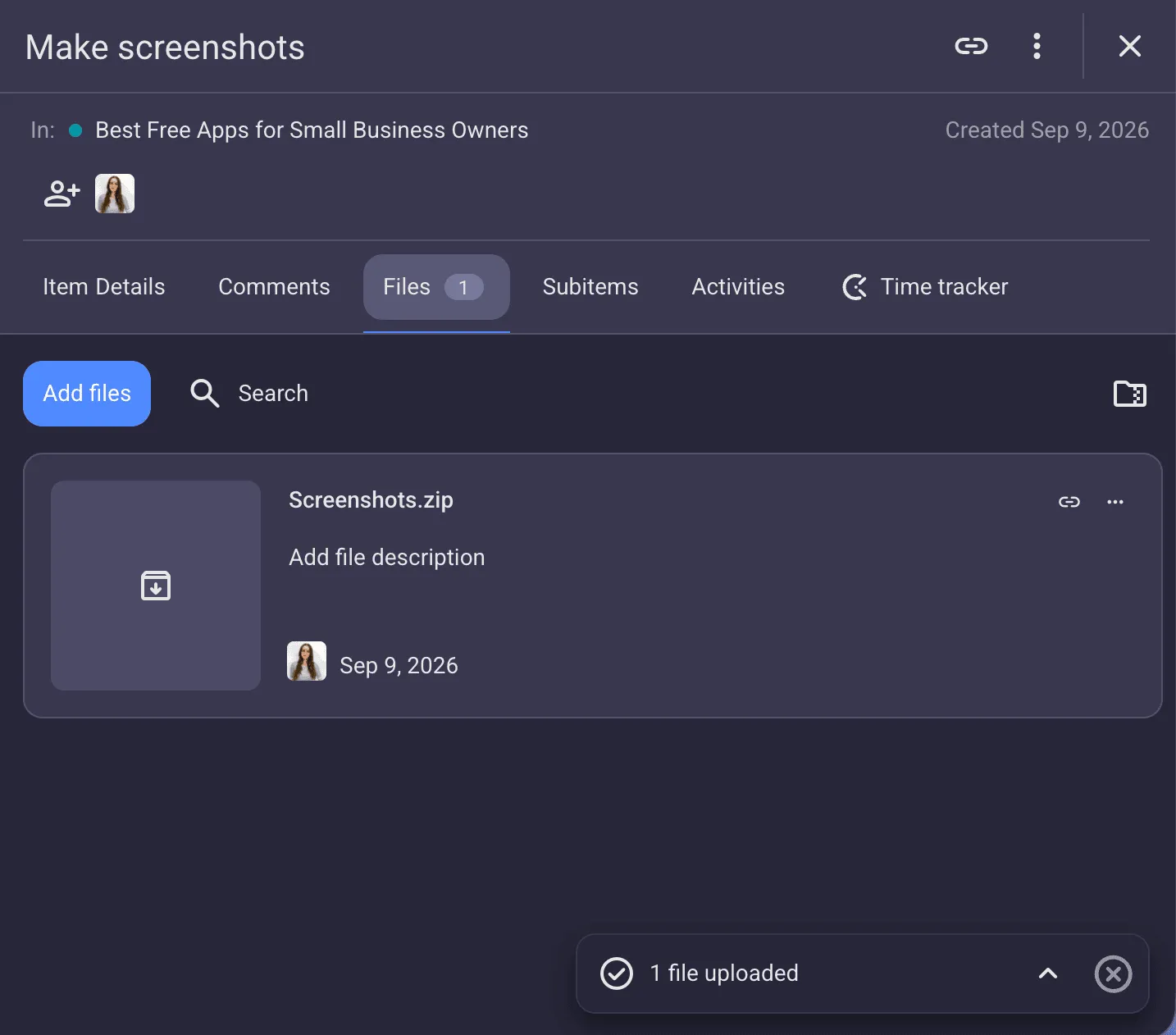 Plaky file attachments