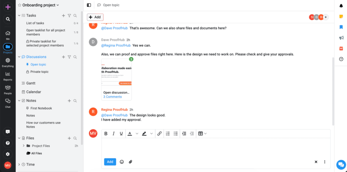 ProofHub discussions