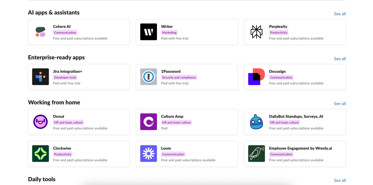 Slack’s integrations
