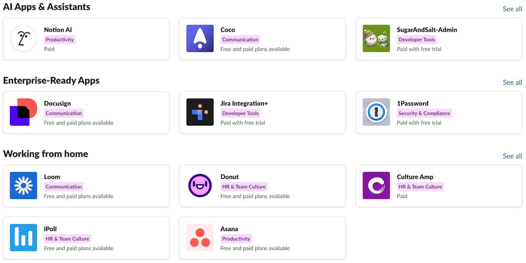 Slack's integrations