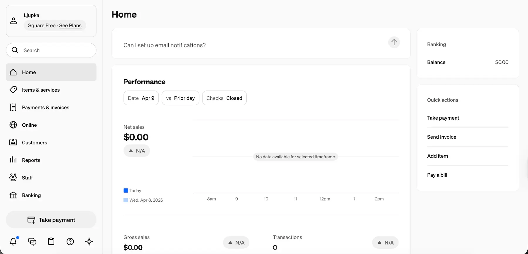 Square’s interface