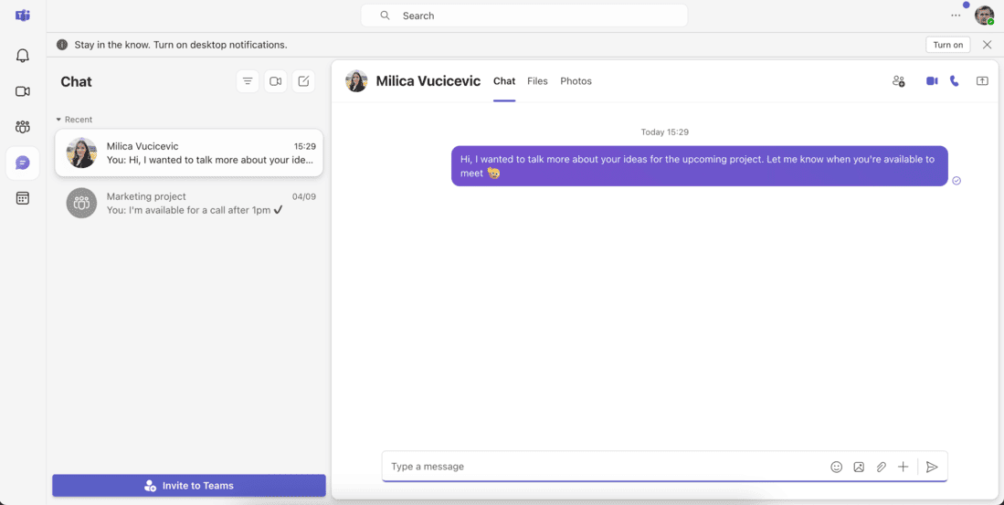 Microsoft Teams chats