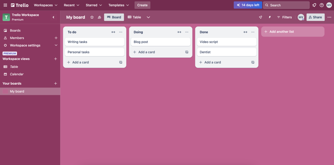 Trello board