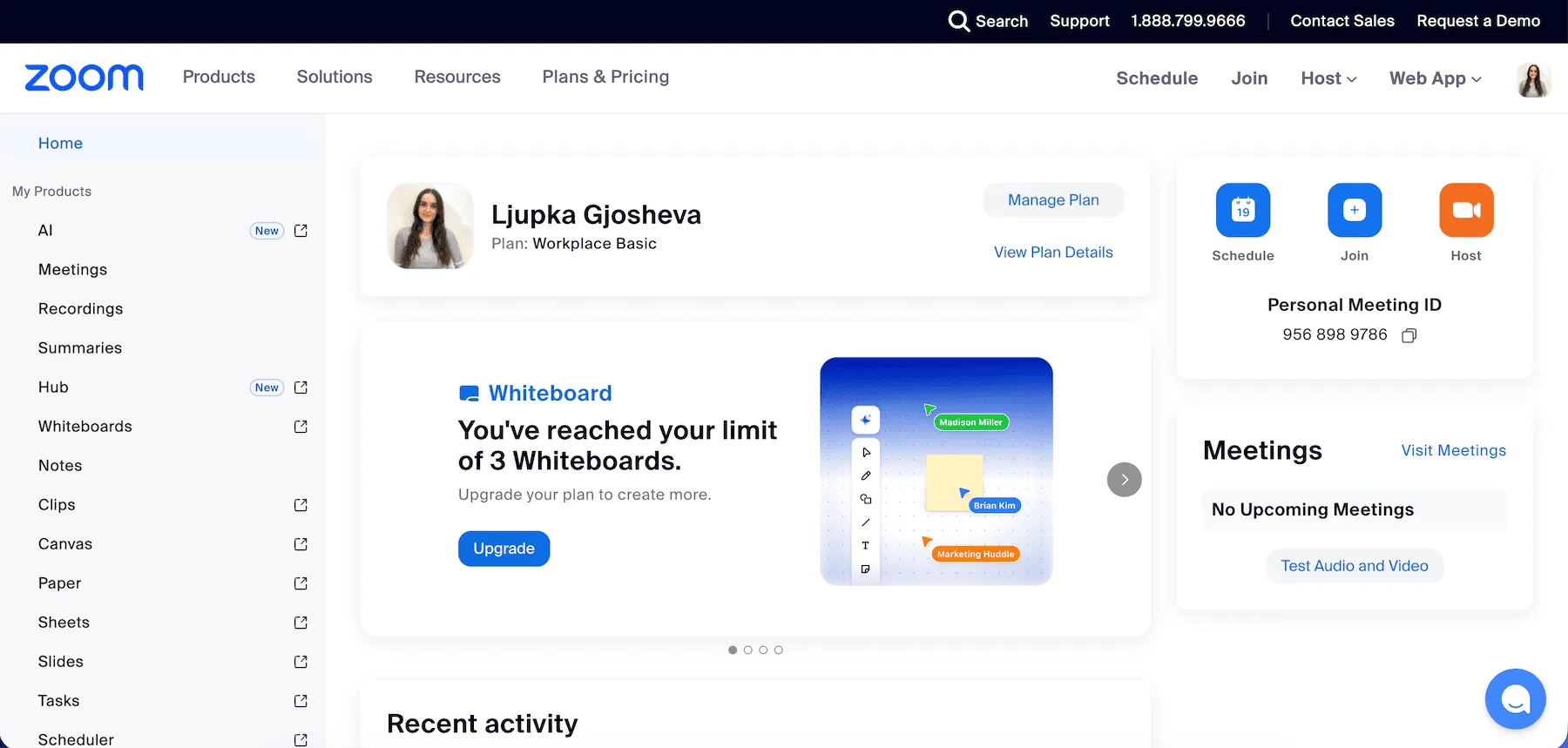 Zoom homepage