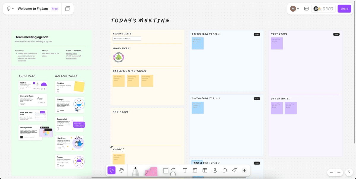 Template for a team meeting