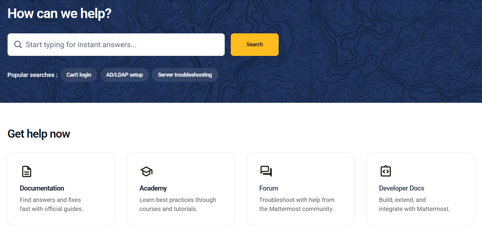 Mattermost's Help center