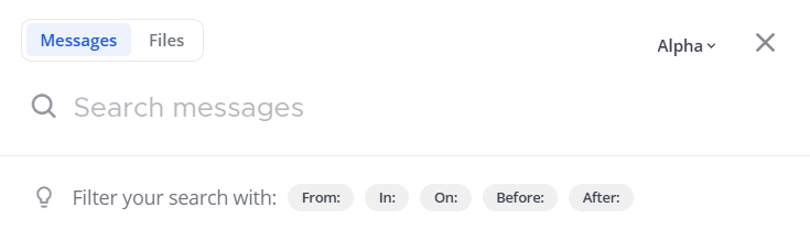 Search filters in Mattermost