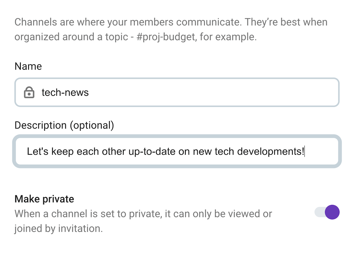 Creating a channel on Pumble, the business messaging app