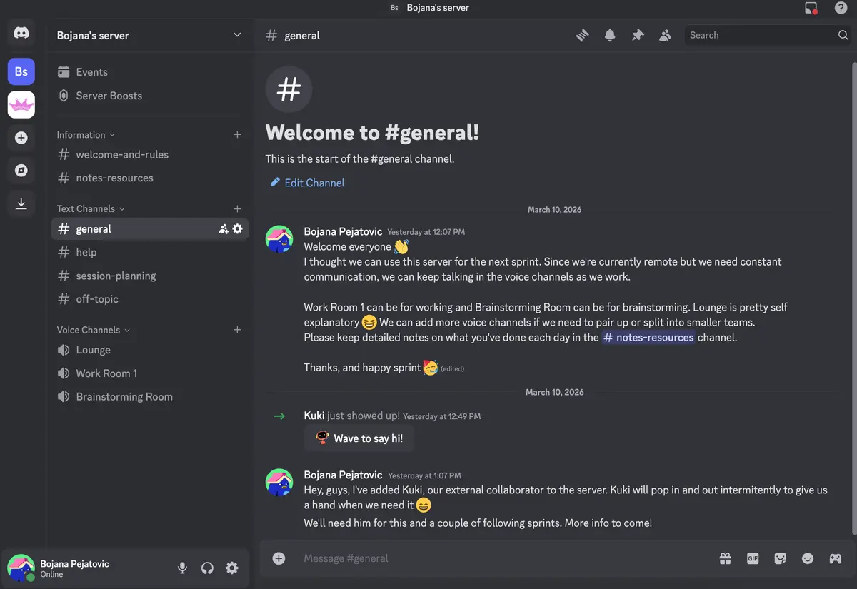 Discord’s server interface
