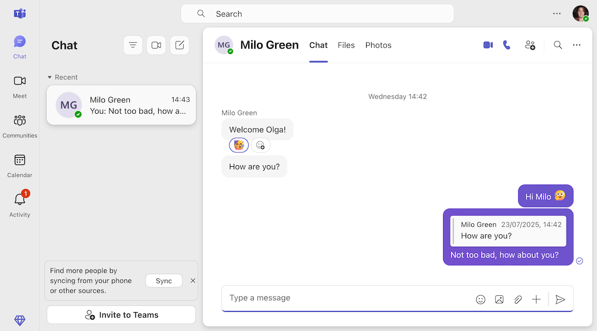 Messages, reactions, and replies in Microsoft Teams