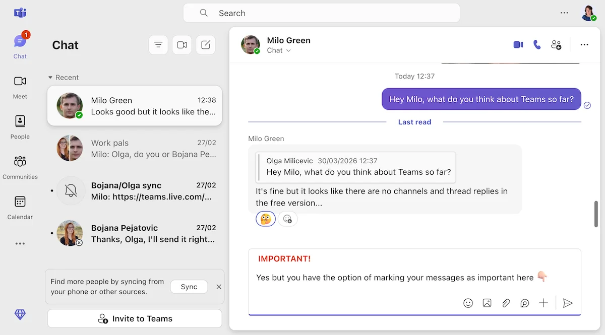 Messages, reactions, and replies in Microsoft Teams