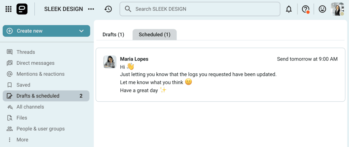 Schedule messages and avoid meetings at odd hours
