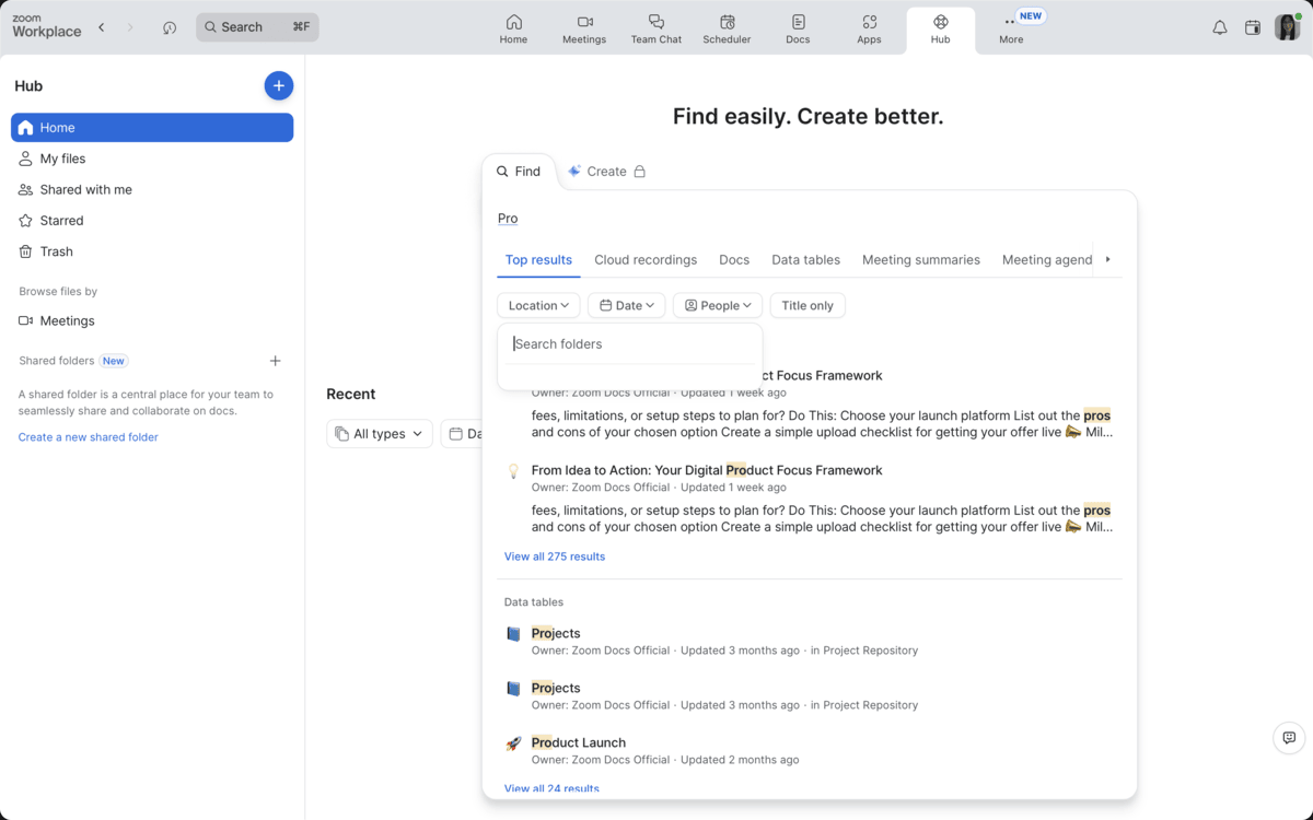 Search in Zoom