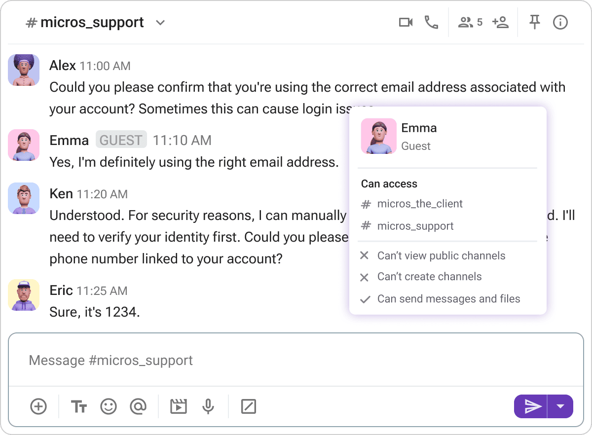Use guest access to reduce unnecessary meetings 
