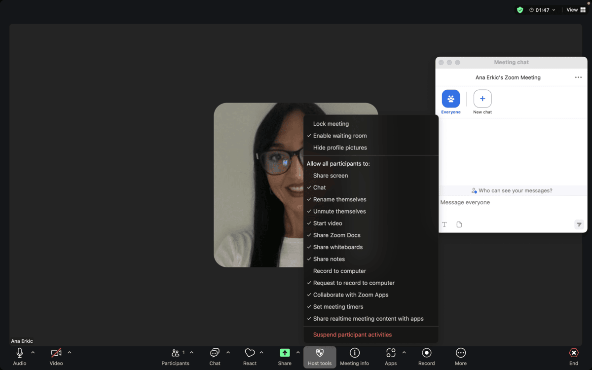 Zoom interface