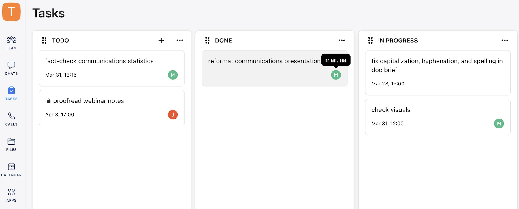 Access Chanty’s Kanban boards from the Teambook section