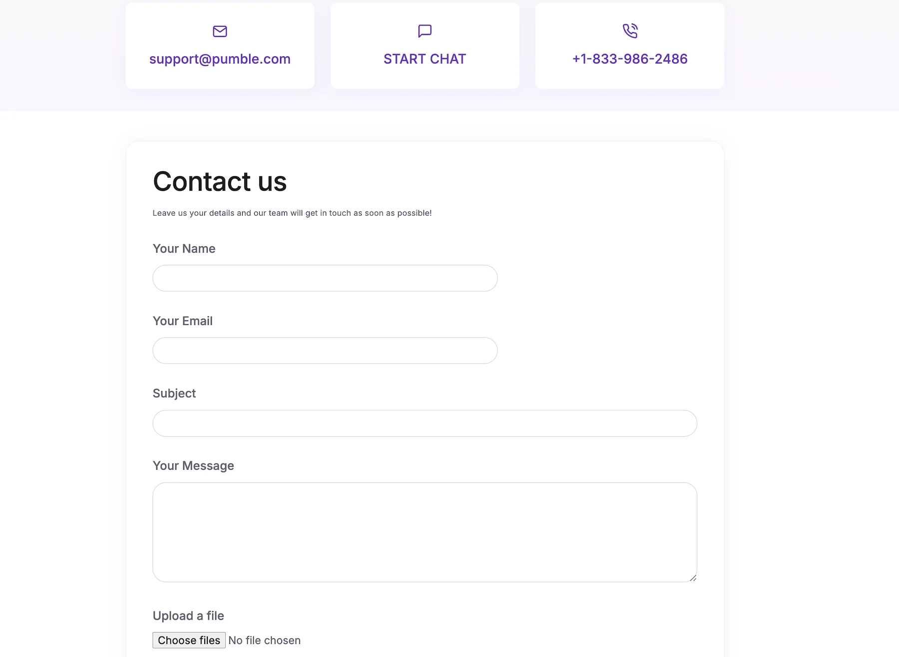 All Pumble users receive round-the-clock support