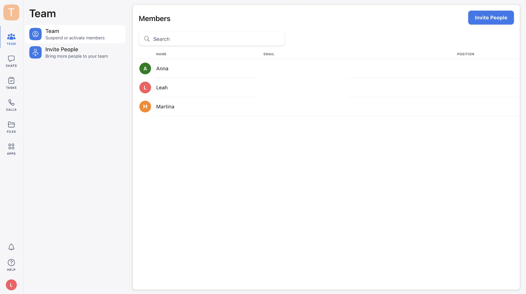Chanty’s interface is known for its signature simplicity