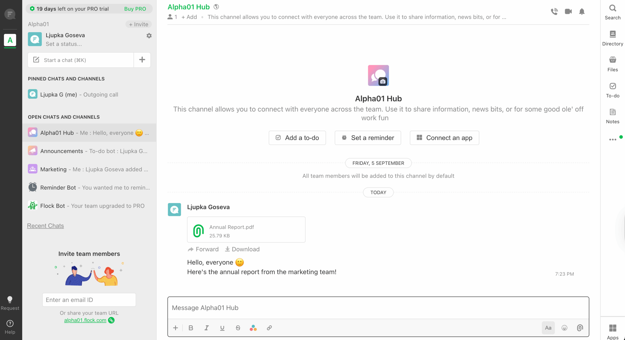File sharing in Flock