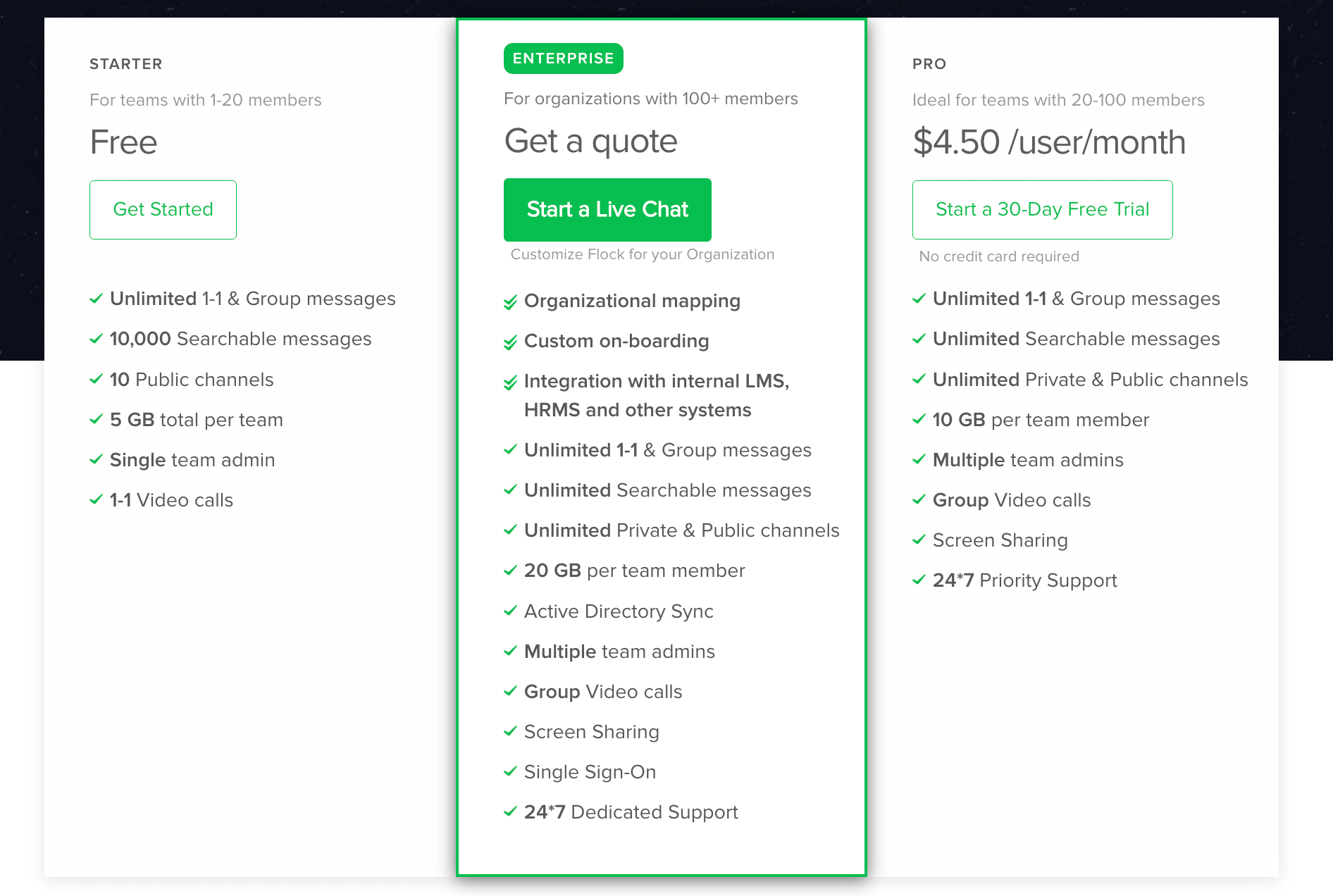 Flock pricing
