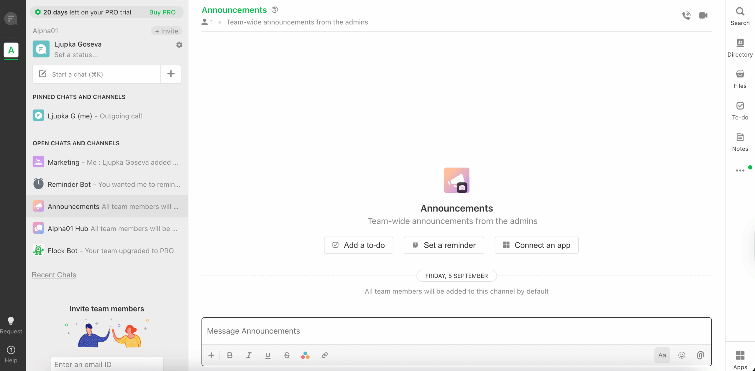 Flock's interface