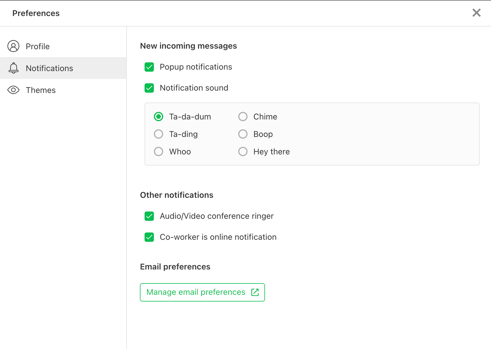 Notification preferences in Flock