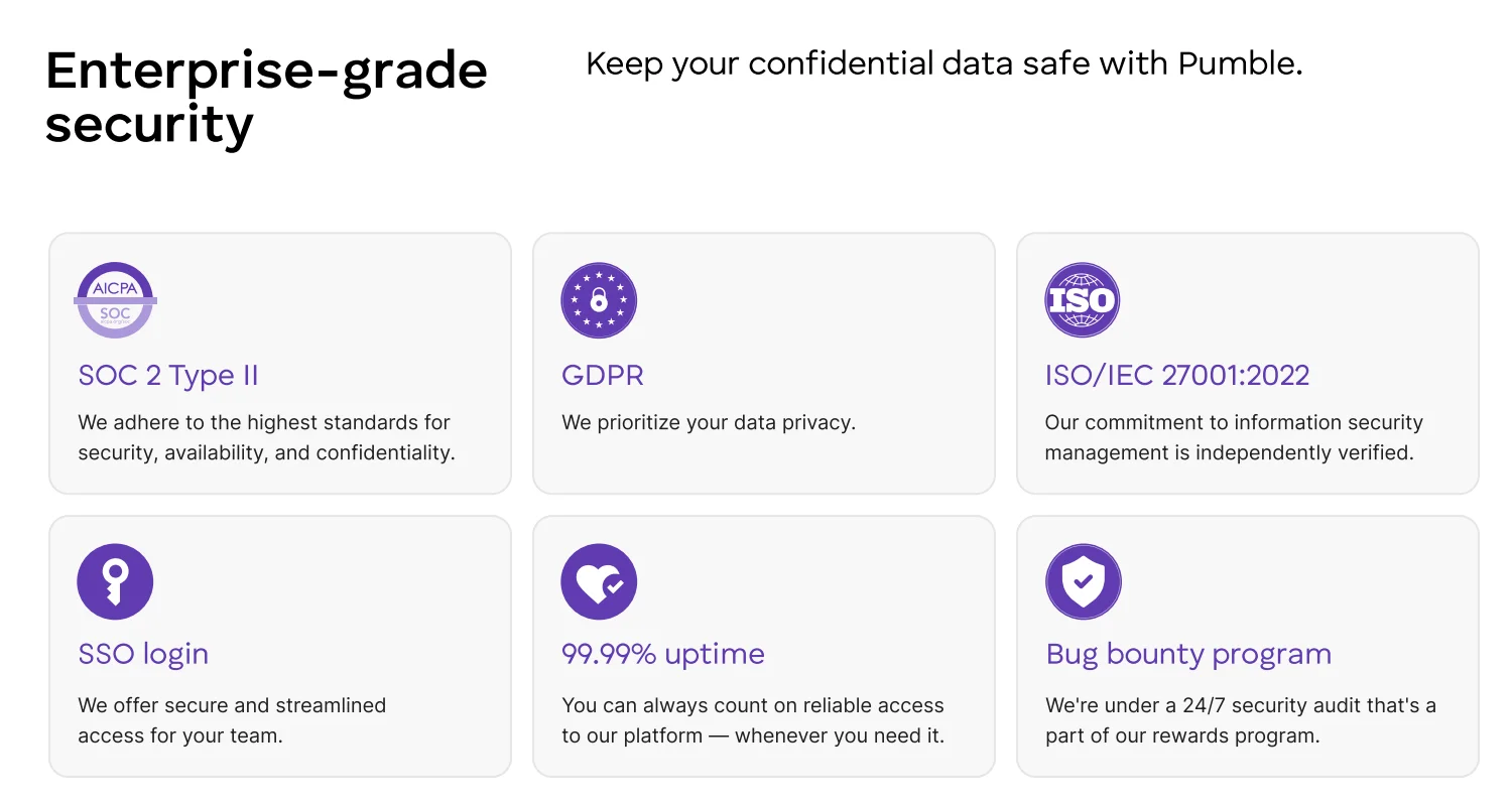 Pumble leaves no room for security compliance gaps