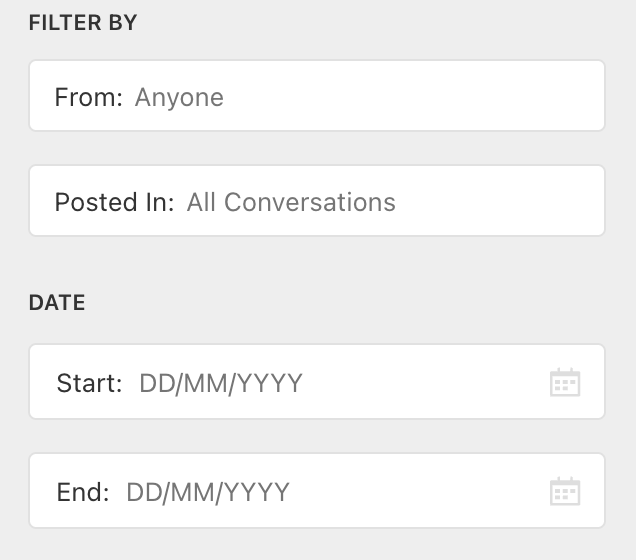Search filters in Flock