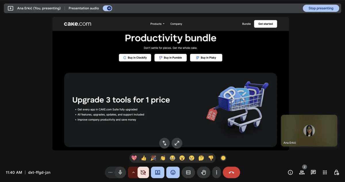 Video conferencing features in Google Meet