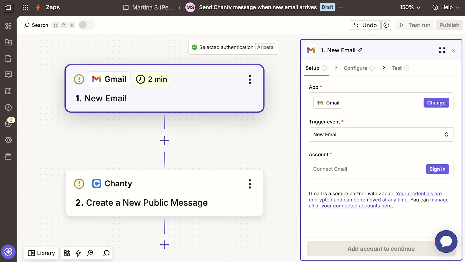 Zapier connects Chanty to thousands of other applications