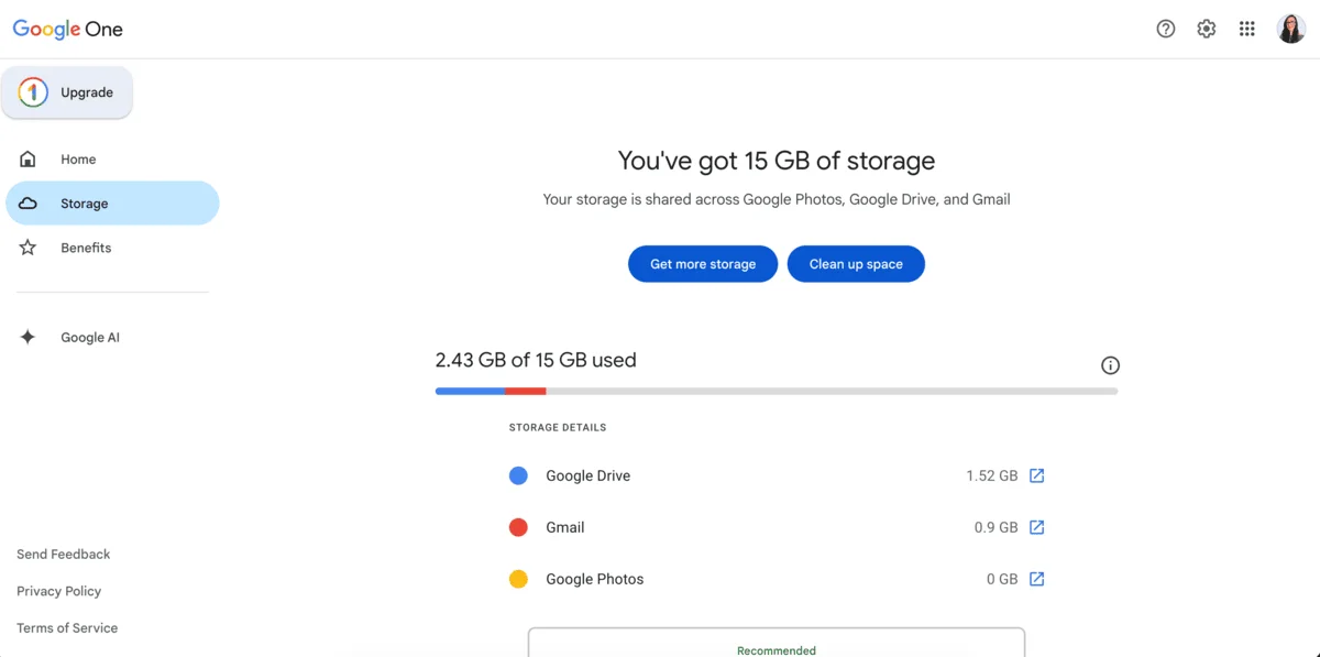 Checking your Google Workspace storage limits