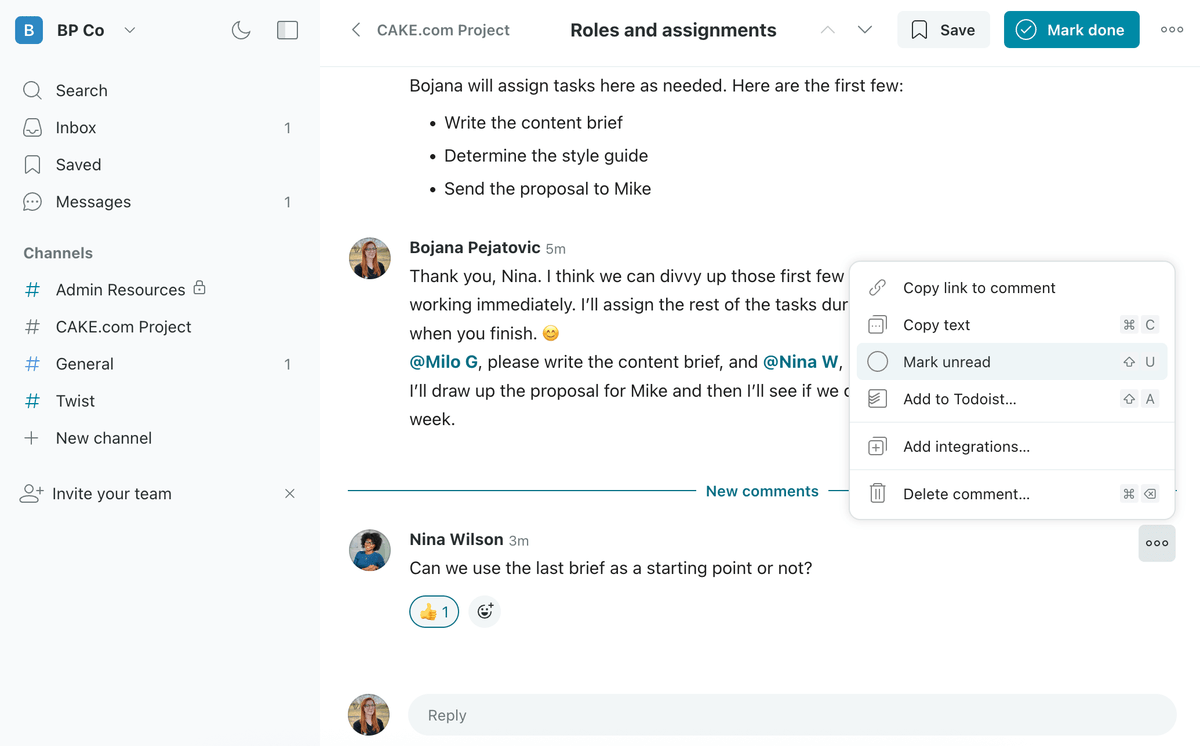 There’s no option to reply to a comment in a threaded conversation