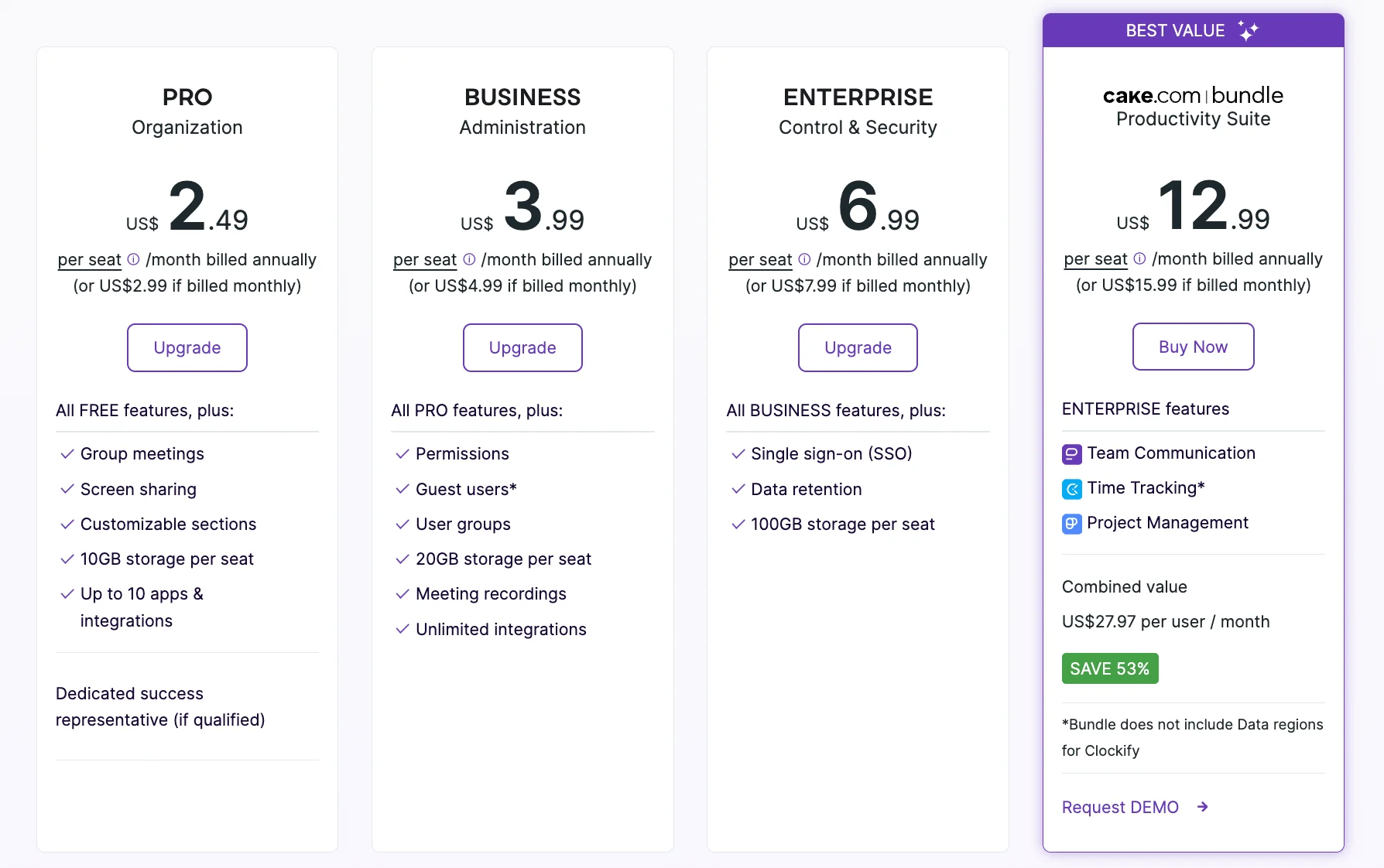 Pumble pricing and features