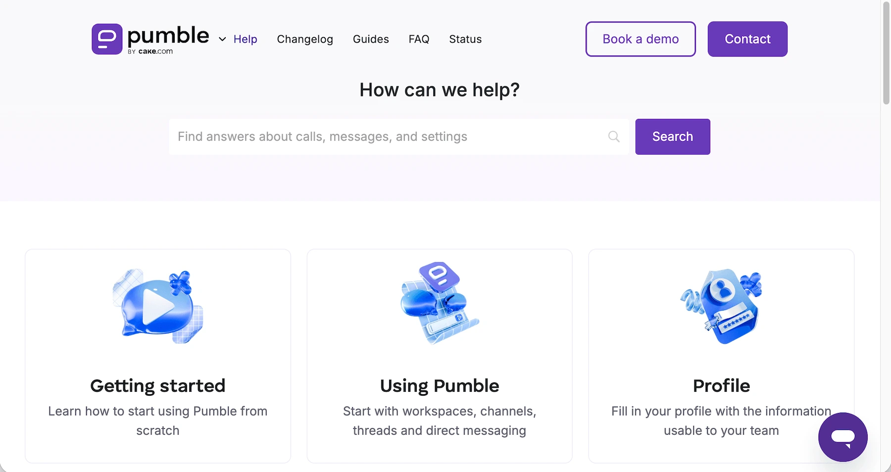 Pumble’s Help page