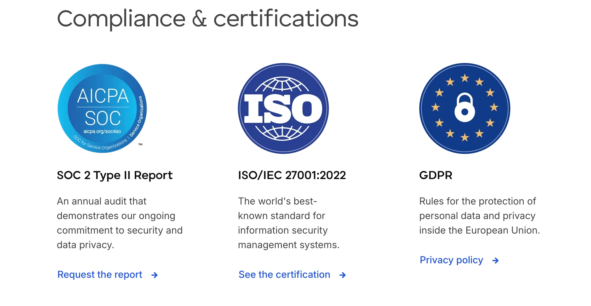 Pumble’s security certifications